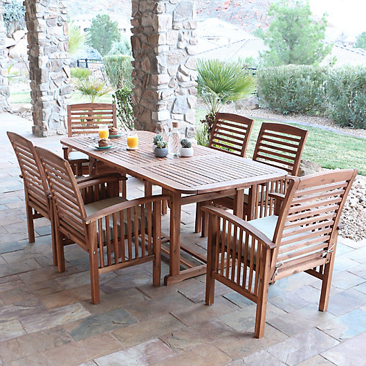 Alternate image 1 for Forest Gate Eagleton 7-Piece Acacia Patio Dining Set with Cushions