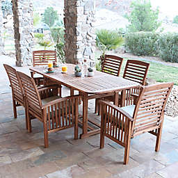 Forest Gate Eagleton 7-Piece Acacia Patio Dining Set with Cushions