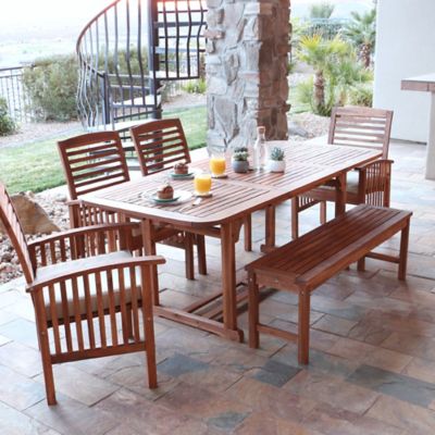Forest Gate Eagleton 6-Piece Acacia Patio Dining Set with Cushions