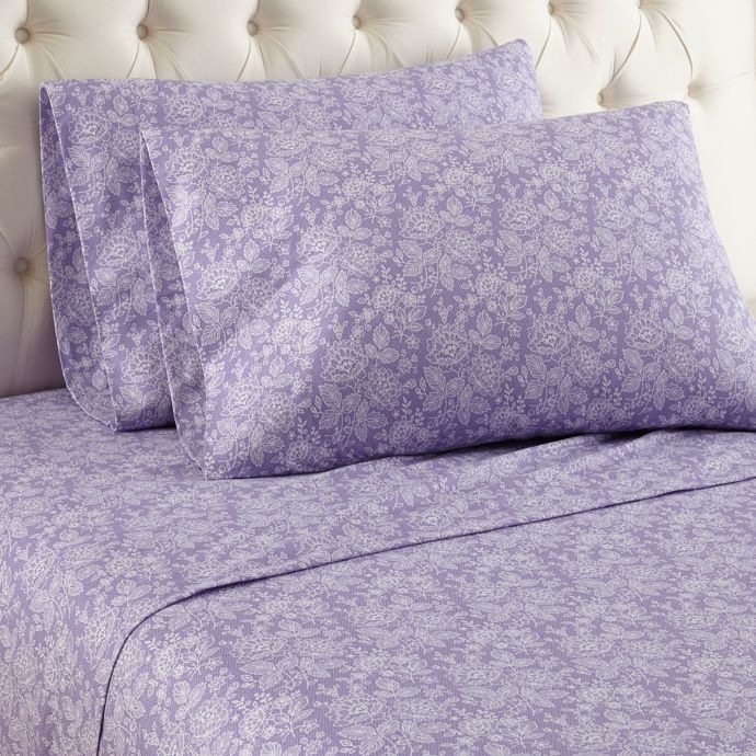 Micro Flannel® Violet Print Sheet Set Bed Bath and Beyond Canada