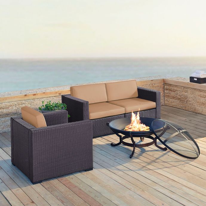 Crosley Biscayne 4 Piece Fire Pit Conversation Set Bed Bath Beyond