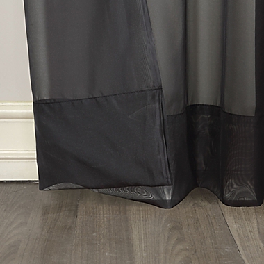No.918&reg; Emily Sheer Voile 63-Inch Rod Pocket Window Curtain Panel in Black (Single). View a larger version of this product image.