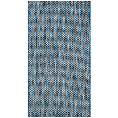 Safavieh Courtyard 2-Foot 7-Inch x 5-Foot Indoor/Outdoor Area Rug in Navy/Grey. View a larger version of this product image.