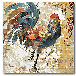 Courtside Market Colorful Rooster I 16-Inch Square Canvas Wall Art