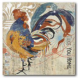 Courtside Market Colorful Rooster II 16-Inch Square Canvas Wall Art