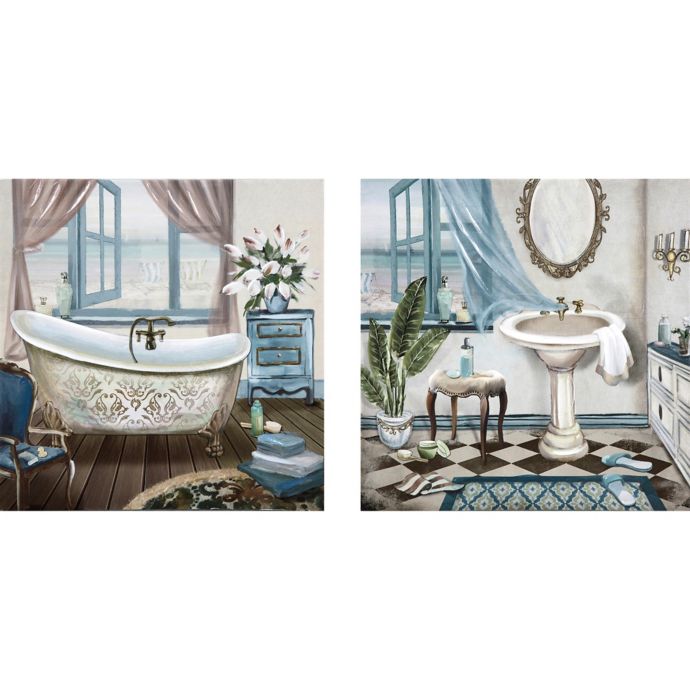 Bath 12-Inch x 24-Inch Canvas Wall Art (Set of 2) | Bed ...