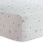 Alternate image 0 for Kushies&reg; Scribble Stars Cotton Flannel Fitted Crib Sheet in Grey/White