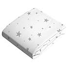 Alternate image 1 for Kushies&reg; Scribble Stars Cotton Flannel Fitted Crib Sheet in Grey/White