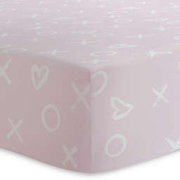 Kushies® XO Cotton Flannel Fitted Crib Sheet in Pink