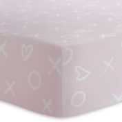 Kushies&reg; XO Cotton Flannel Fitted Crib Sheet in Pink