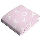 Alternate image 1 for Kushies&reg; XO Cotton Flannel Fitted Crib Sheet in Pink