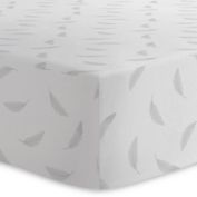 Kushies&reg; Feathers Cotton Flannel Fitted Crib Sheet in Grey