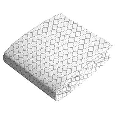 Kushies&reg; Ornament Cotton Flannel Fitted Crib Sheet in Grey. View a larger version of this product image.