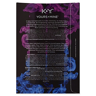 K-Y&reg; Yours & Mine 2.75 oz. Couple&#39;s Lubricant. View a larger version of this product image.
