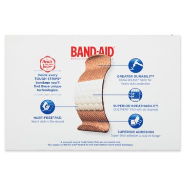 Johnson & Johnson Band-Aid&reg; Tough Strips 60-Count Adhesive Bandages. View a larger version of this product image.