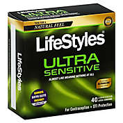 Lifestyles&reg; Ultra Sensitive 40-Count Lubricated Latex Condoms