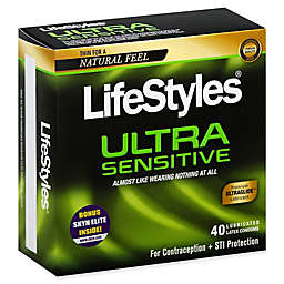 Lifestyles® Ultra Sensitive 40-Count Lubricated Latex Condoms