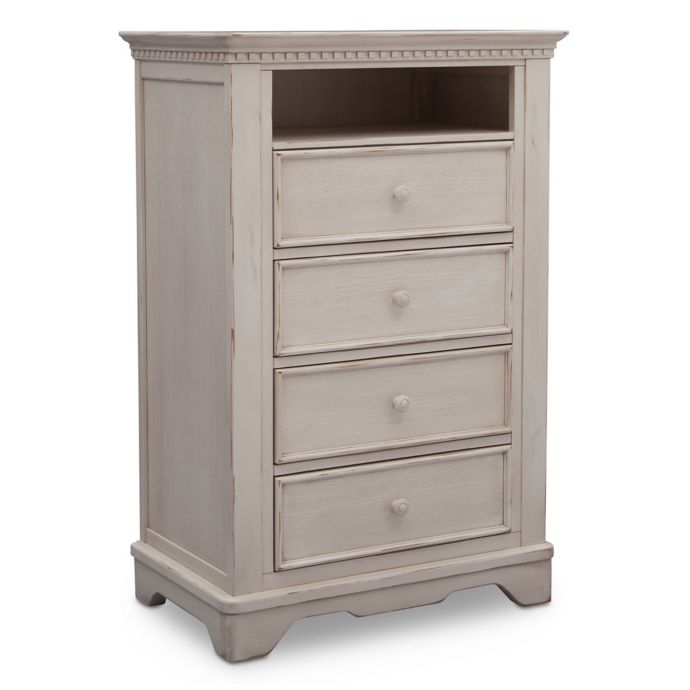 Simmons Kids Tivoli 4 Drawer Chest With Cubby In Antique White