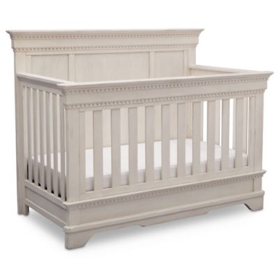 antique white baby crib