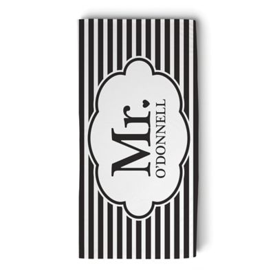 black and white striped beach towel