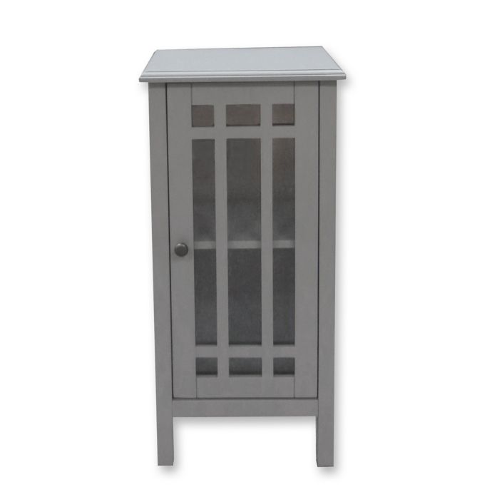 Bathroom Floor Cabinet With Glass Door In Grey Bed Bath Beyond