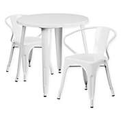 Flash Furniture 3-Piece Round Metal Table and Chairs Set