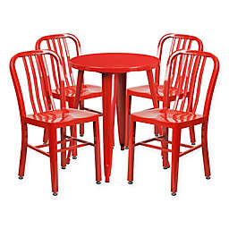 Flash Furniture 5-Piece Round Metal Table and Chairs Set