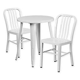 Flash Furniture 3-Piece Patio Dining Set in White