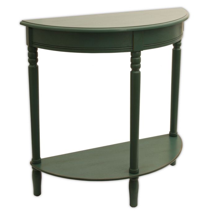 Décor Therapy Timeless Half Round Console Table in Antique Teal