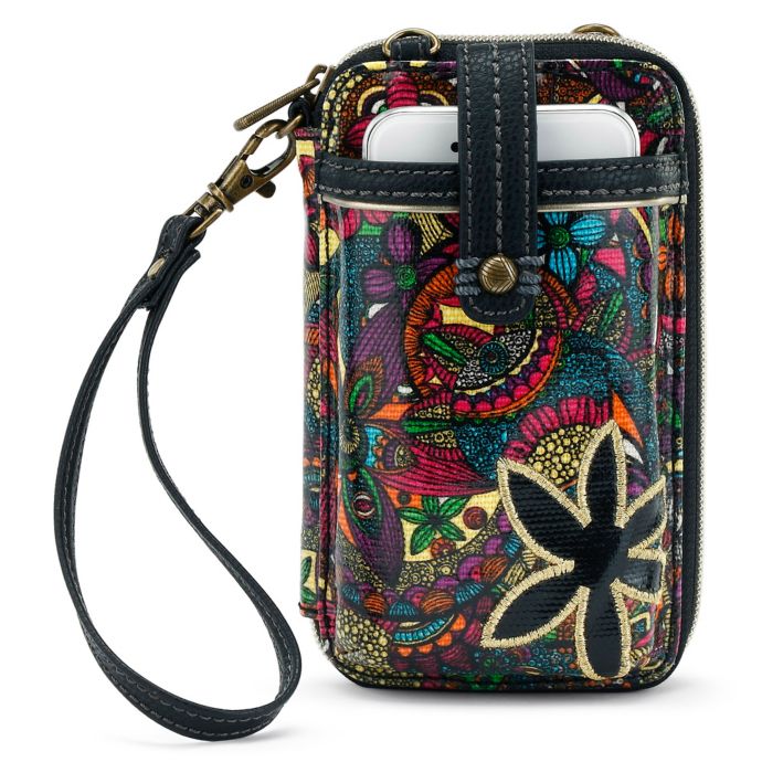 Sakroots Rainbow Spirit Desert Charging Wristlet in Desert Black Bed