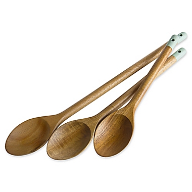 Jamie Oliver Wooden Spoons in Natural/Blue (Set of 3). View a larger version of this product image.