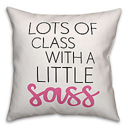 Designs Direct Lots of Class Little Sass Square Throw Pillow in Black/Pink