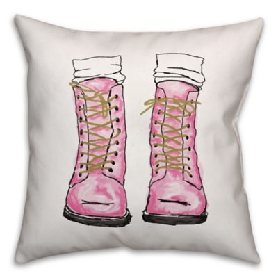 Designs Direct Explorin&#39; Boots Square Throw Pillow in Pink