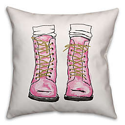 Designs Direct Explorin' Boots Square Throw Pillow in Pink