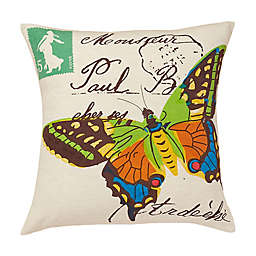 Amity Home Woodland Butterfly Throw Pillow in Ivory