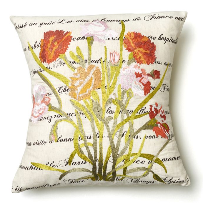 Amity Home Poppy Throw Pillow In Ivory Green Bed Bath Beyond