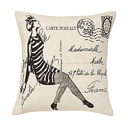 Amity Home Mademoiselle Square Throw Pillow in Ivory