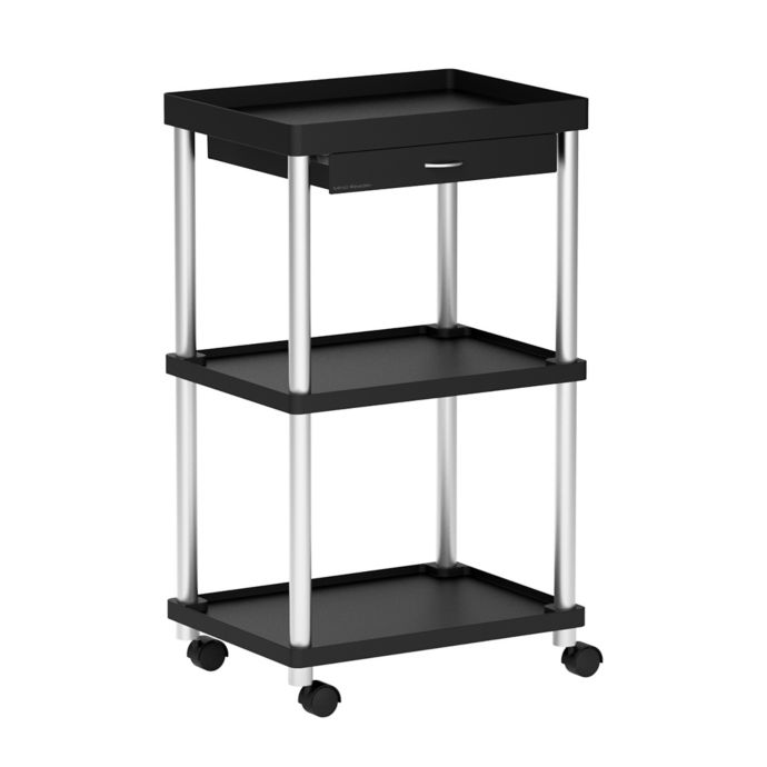 Mind Reader 3Tier Rolling Coffee Cart in Black Bed Bath and Beyond