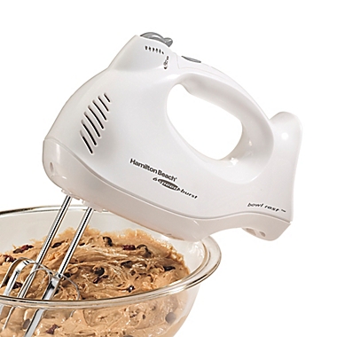 Hamilton Beach&reg; 6-Speed Hand Mixer in White with Clear Case. View a larger version of this product image.
