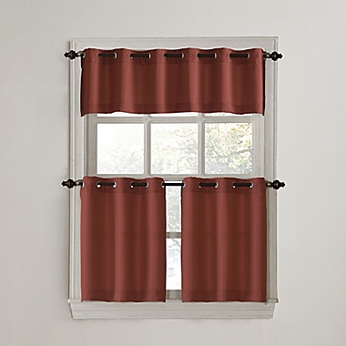 No. 918 Montego Casual Textured Grommet Kitchen Window Curtain Tiers and Valance. View a larger version of this product image.