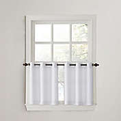 No.918&reg; Montego Casual Textured 24-Inch Grommet Kitchen Window Curtain Tier Pair in White
