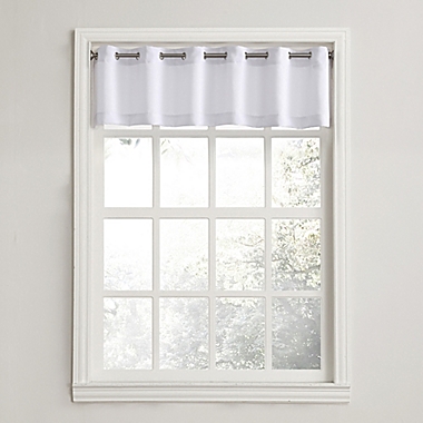 No.918&reg; Montego Casual Textured Grommet Kitchen Window Curtain Valance in White. View a larger version of this product image.