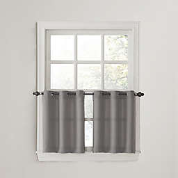 No.918® Montego Casual Textured 24-Inch Grommet Kitchen Window Curtain Tier Pair in Nickel