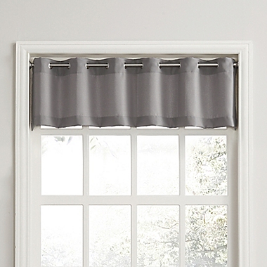 No.918&reg; Montego Casual Textured Grommet Kitchen Window Curtain Valance in Nickel. View a larger version of this product image.