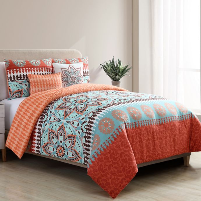 burnt orange comforter california king