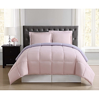 My World Solid Reversible 2-Piece Twin/Twin XL Comforter Set in Blush/Lavender. View a larger version of this product image.