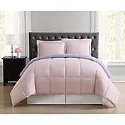 My World Solid Reversible 3-Piece Full/Queen Comforter Set in Blush/Lavender