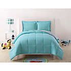 Alternate image 0 for My World Solid Reversible 2-Piece Twin/Twin XL Comforter Set in Turquoise/Grey