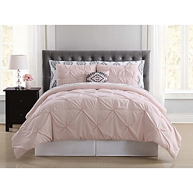 Truly Soft Pueblo Pleated 8-Piece Full Comforter Set in Blush. View a larger version of this product image.