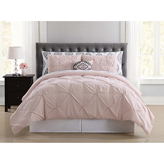 Alternate image 1 for Truly Soft Pueblo Pleated 6-Piece Twin XL Comforter Set in Blush